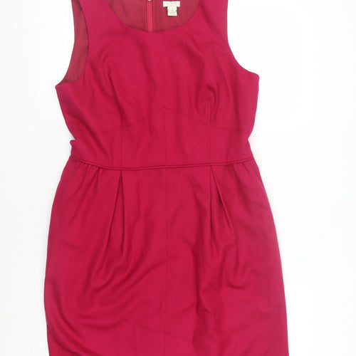 J.Crew Women's Red Sleeveless Zip Dress Size 8