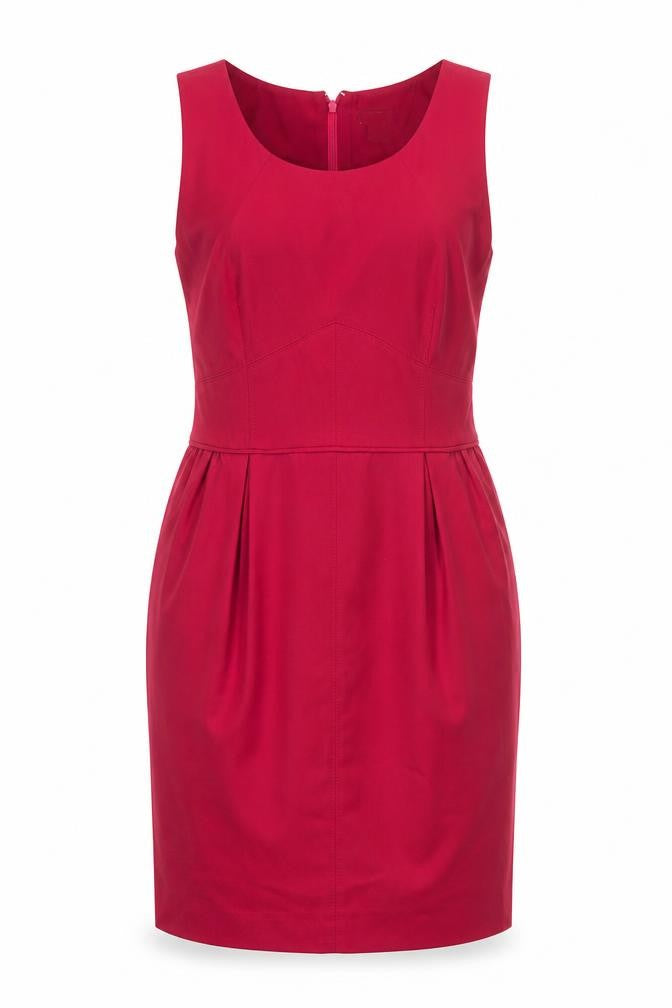 Front view of J.Crew Women's Red Sleeveless Zip Dress, size 8