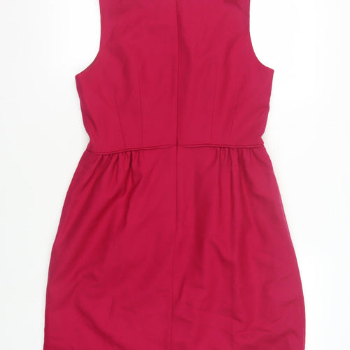 J.Crew Women's Red Sleeveless Zip Dress Size 8