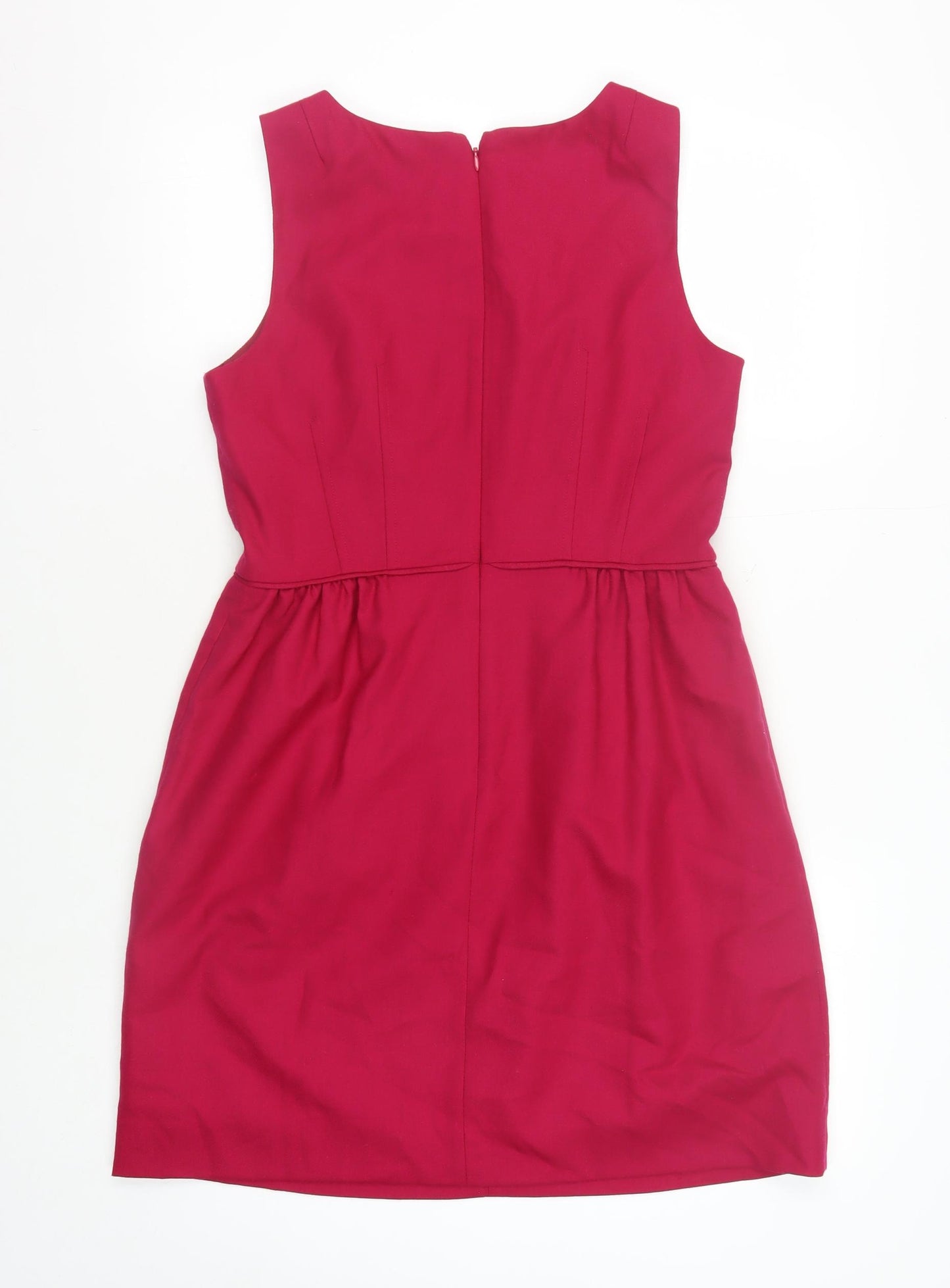 J.Crew Women's Red Sleeveless Zip Dress Size 8