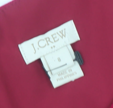 J.Crew Women's Red Sleeveless Zip Dress Size 8