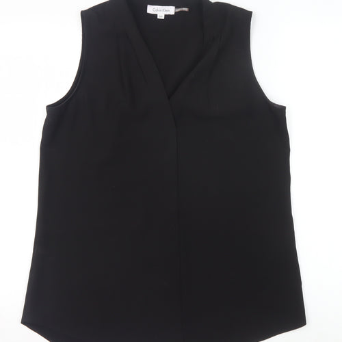 Calvin Klein Women’s Black Sleeveless V-Neck Blouse