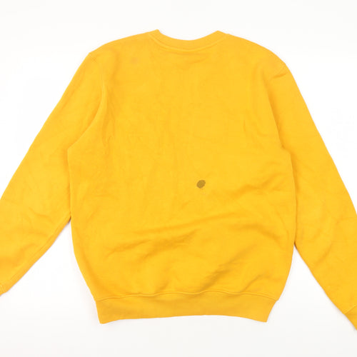 Champion Men's Yellow Logo Pullover Sweatshirt S