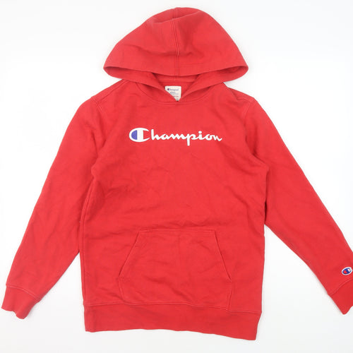 Champion Teens Red Pullover Hoodie - Logo, L