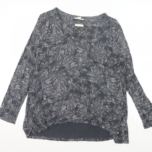 White Stuff Women's Grey Floral Embroidered Top, Size 10