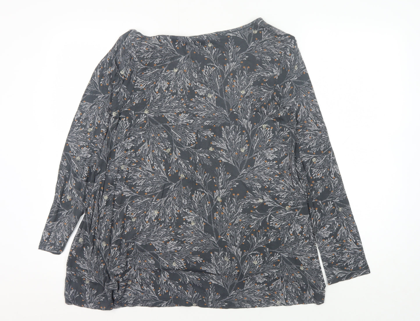 White Stuff Women's Grey Floral Embroidered Top, Size 10