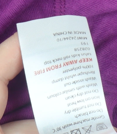 Mountain Warehouse Girls Purple High Neck Pullover Top