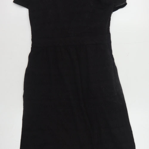FatFace Women's Black Short Sleeve Sheath Dress - Size 8