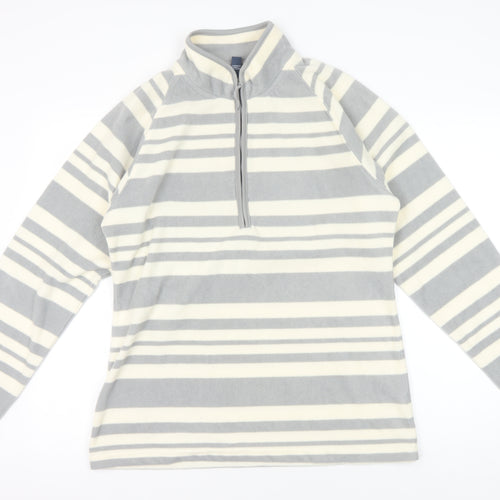 Mountain Warehouse Women's Grey Ivory Striped Sweatshirt UK 14