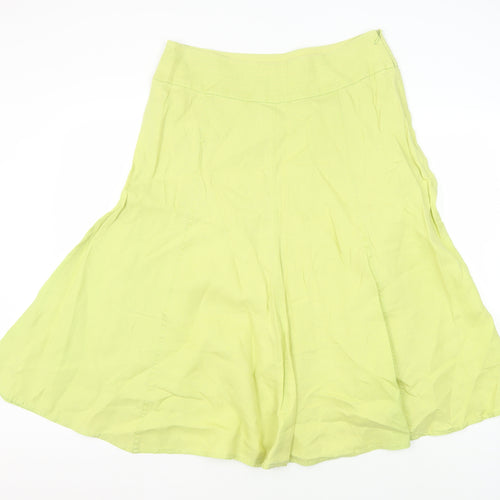 Laura Ashley Women's Green A-Line Linen Skirt Size 14