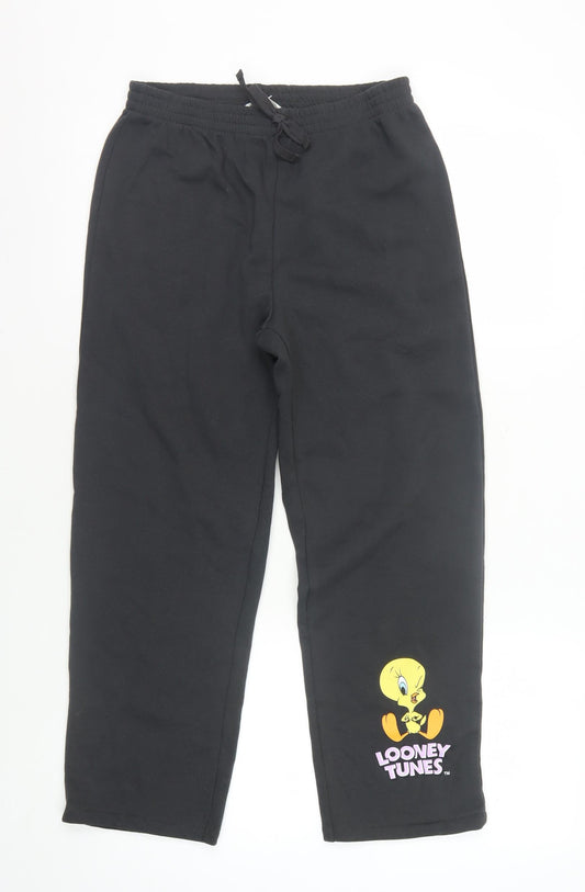 H&M Girls Black Jogger Trousers, Size 10, Looney Tunes Tweety