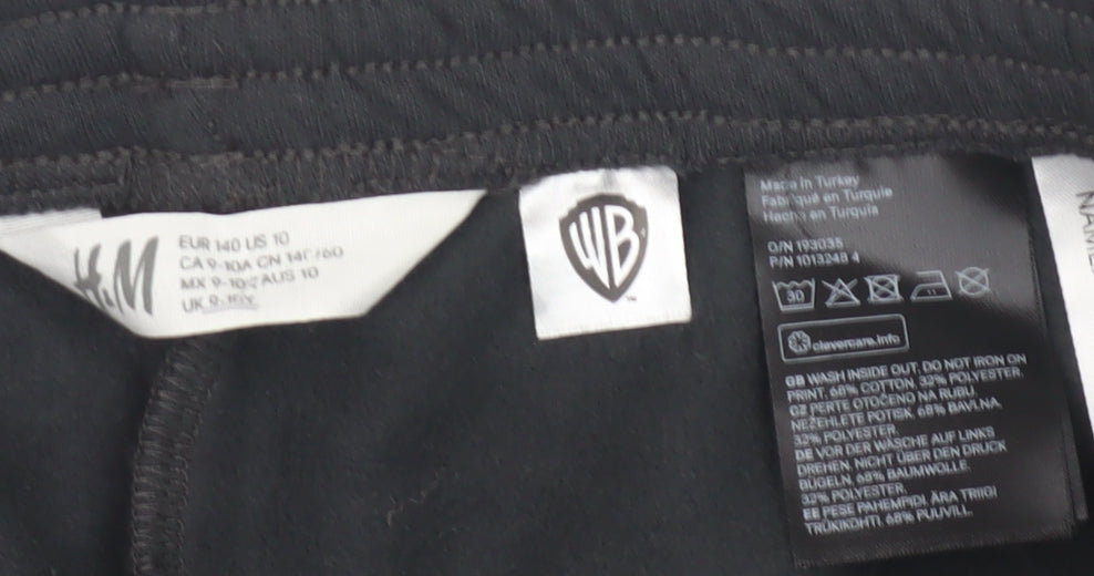 H&M Girls Black Jogger Trousers, Size 10, Looney Tunes Tweety