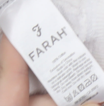Farah Men's White Pullover Hoodie M, Logo Accent