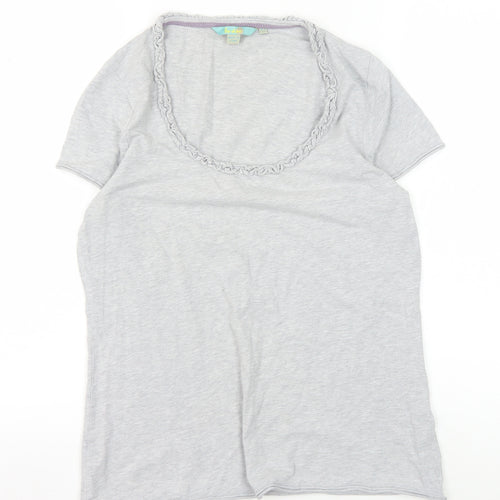 Boden Women's Grey Scoop Neck T-Shirt Size 10