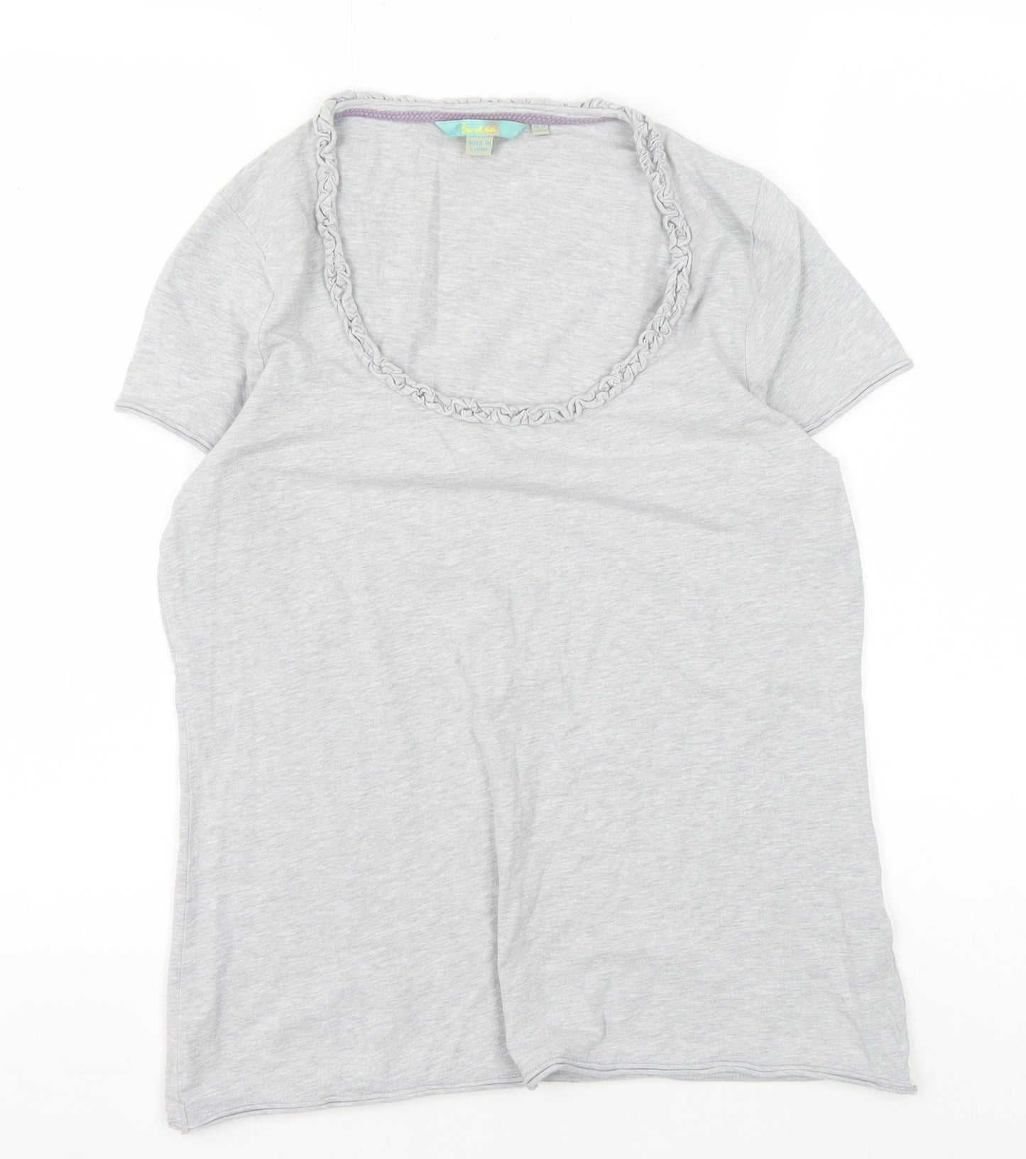 Boden Women's Grey Scoop Neck T-Shirt Size 10