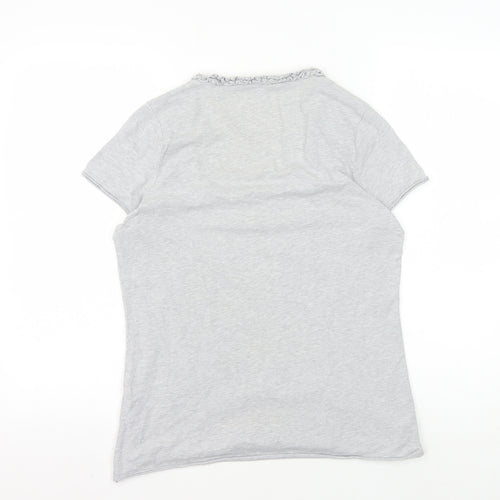 Boden Women's Grey Scoop Neck T-Shirt Size 10