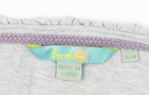 Boden Women's Grey Scoop Neck T-Shirt Size 10