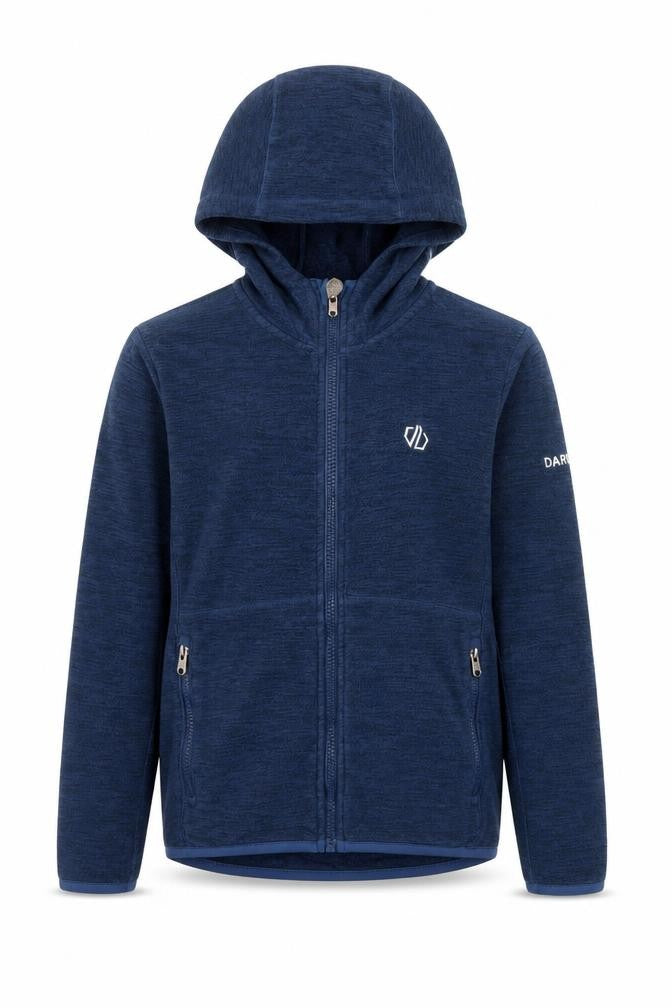 Front view of Dare 2b boys’ blue full zip hoodie 9-10 years