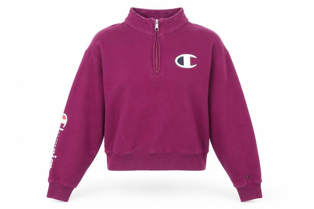 Front view of Champion Women's Purple XS Pullover Sweatshirt