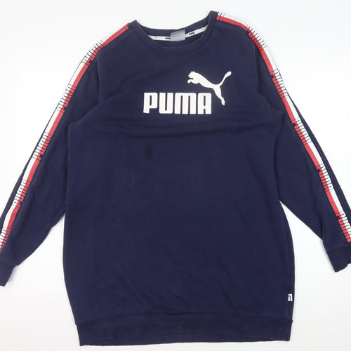 Puma Women's Blue Logo Sweatshirt Size 8