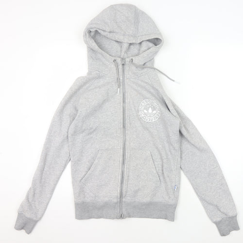 Adidas Women's Grey Full Zip Hoodie Size 12