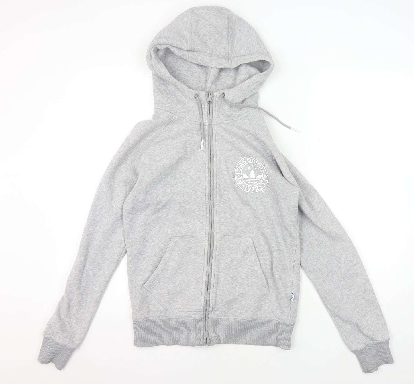 Adidas Women's Grey Full Zip Hoodie Size 12