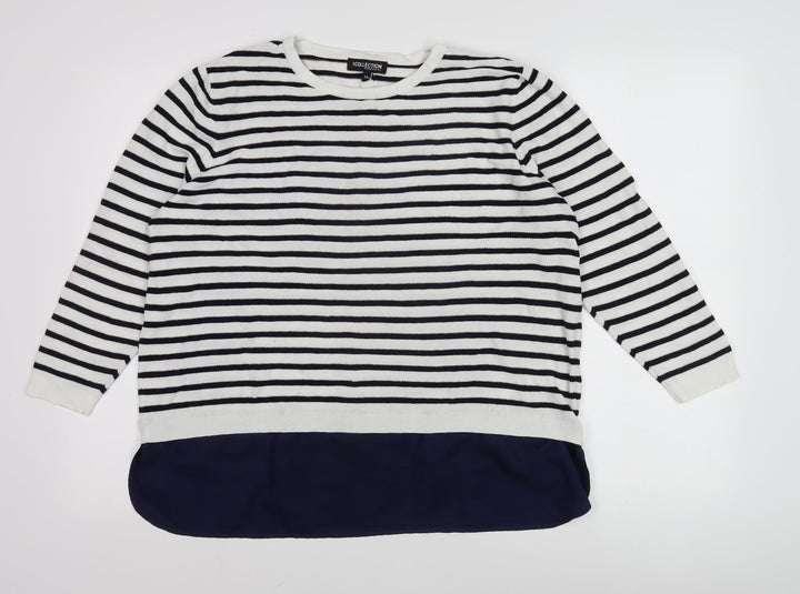 Debenhams Women's Stripe Blouse - Size 16 Multicoloured