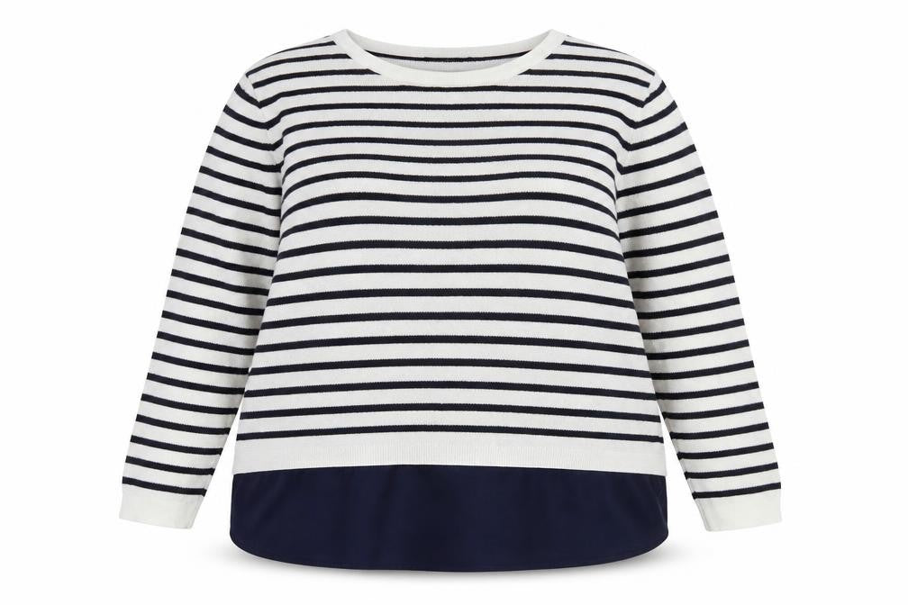 Front view of Debenhams Women's Stripe Blouse -, size 16, Multicoloured