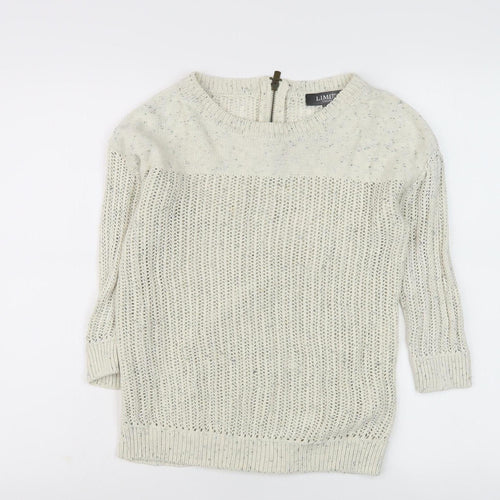 Limited Women's Ivory 8 Open-Knit Jumper, 3/4 Sleeve