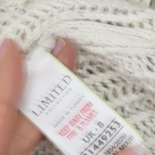 Limited Women's Ivory 8 Open-Knit Jumper, 3/4 Sleeve