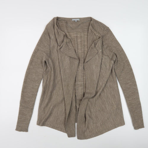 Maddison Women's Beige Open Front Cardigan - Size M, Merino Wool