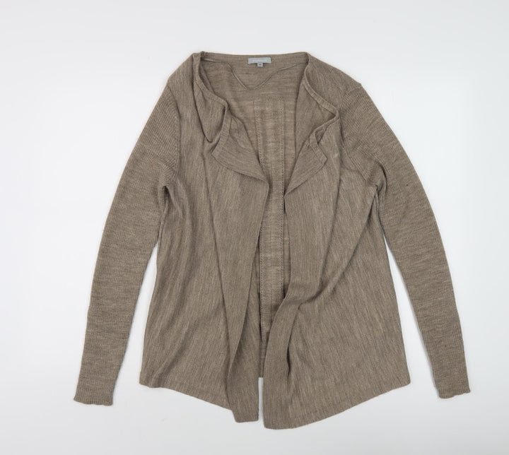 Maddison Women's Beige Open Front Cardigan - Size M, Merino Wool