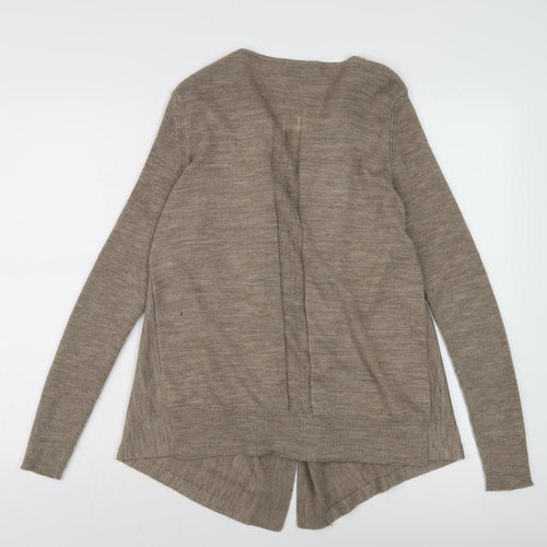 Maddison Women's Beige Open Front Cardigan - Size M, Merino Wool