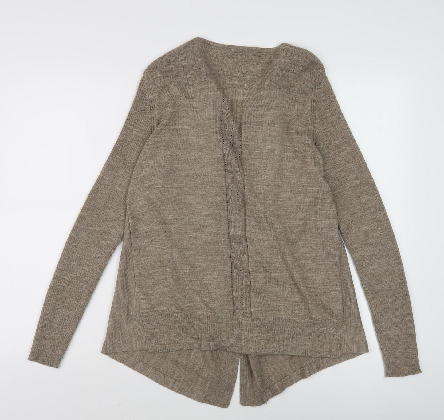 Maddison Women's Beige Open Front Cardigan - Size M, Merino Wool