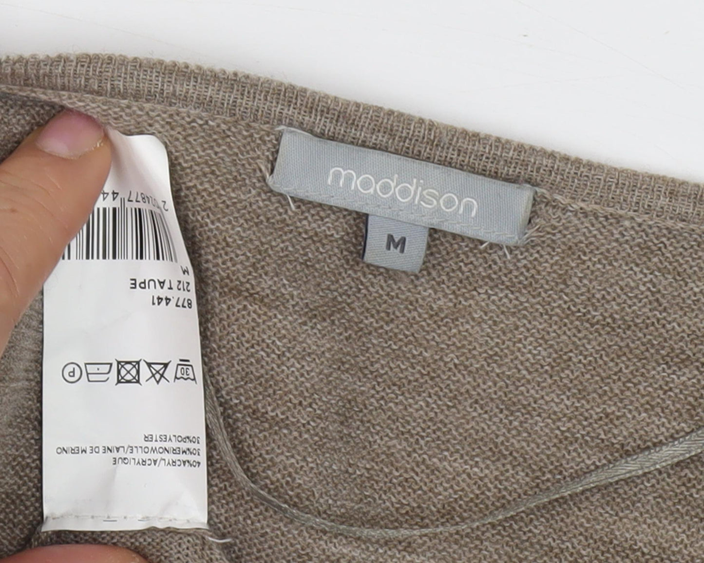 Maddison Women's Beige Open Front Cardigan - Size M, Merino Wool