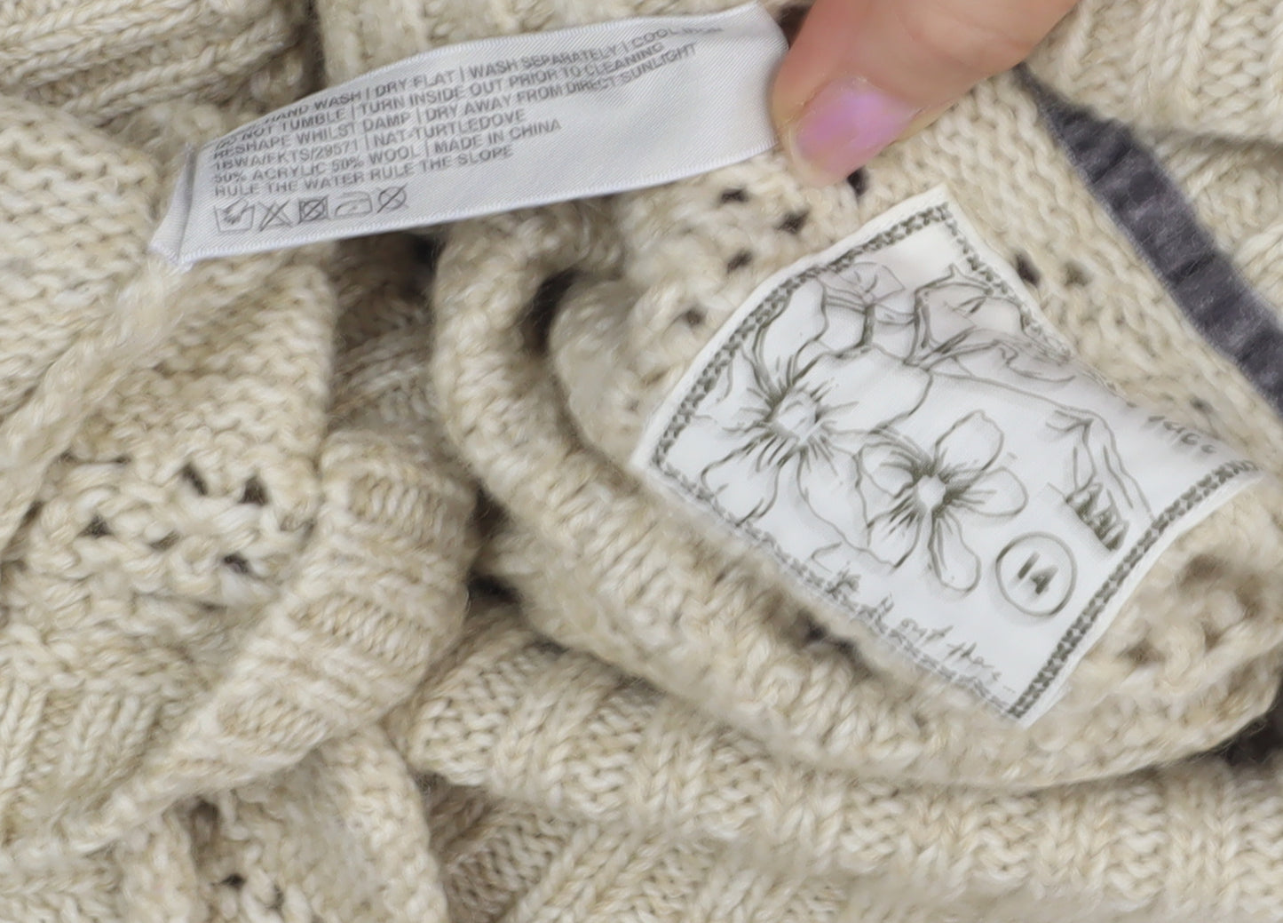 Women's Beige Pullover Knit Jumper Size 14