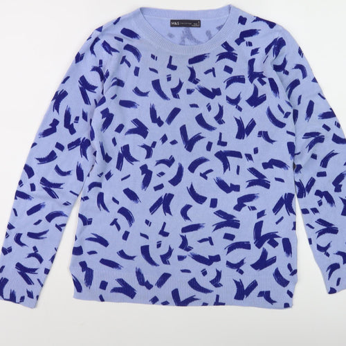 Marks and Spencer Women's Blue Size 8 Pullover Jumper
