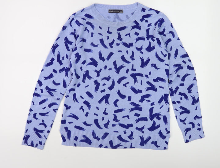 Marks and Spencer Women's Blue Size 8 Pullover Jumper