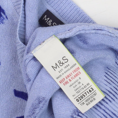 Marks and Spencer Women's Blue Size 8 Pullover Jumper