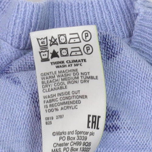 Marks and Spencer Women's Blue Size 8 Pullover Jumper