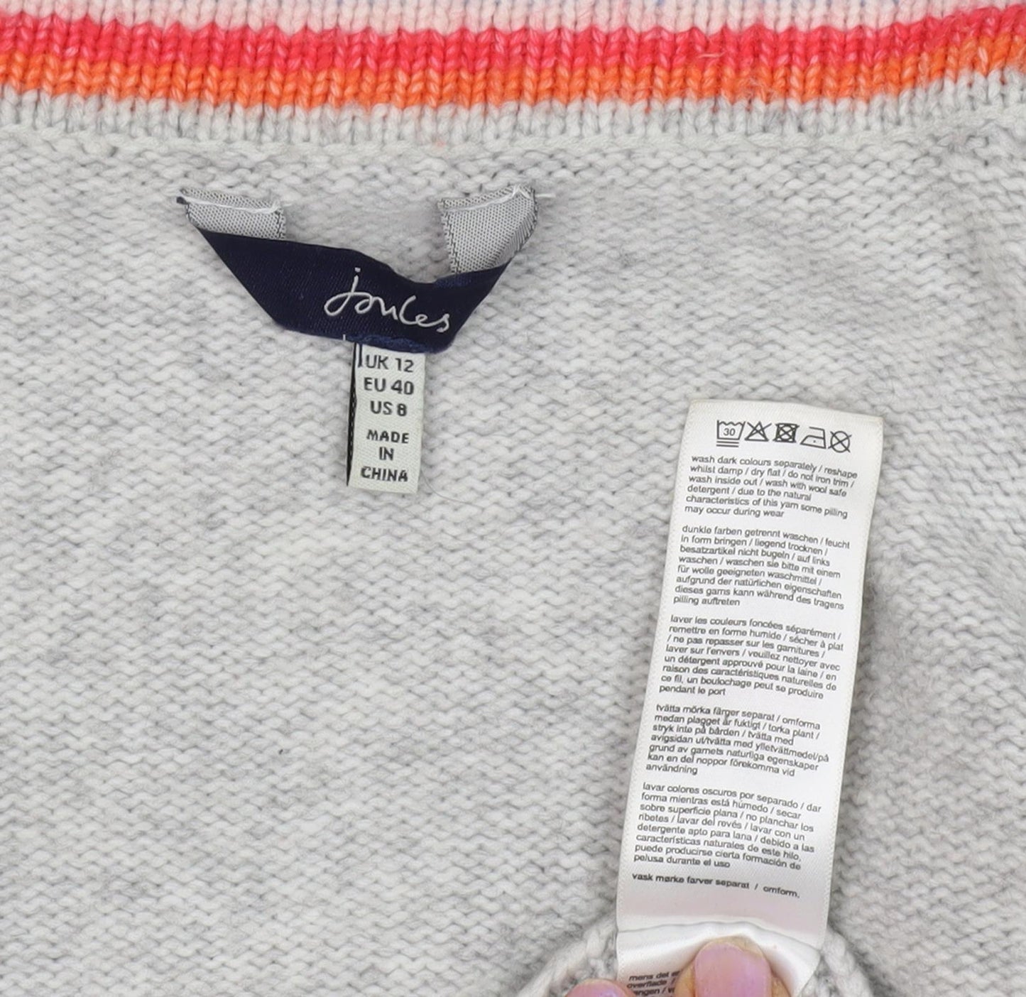 Joules Women's Grey Cardigan, Size 12