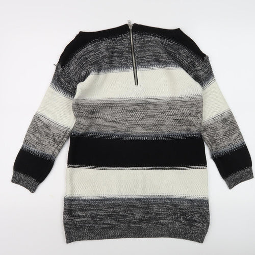 River Island Women's Black Striped Knit Jumper Size 8