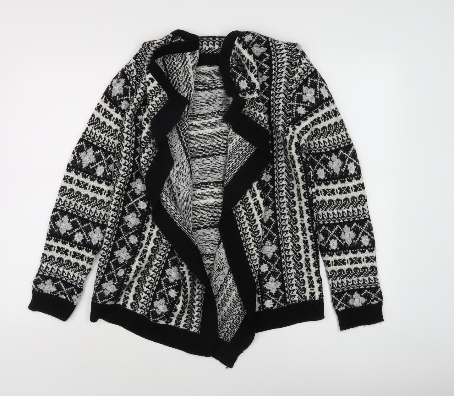 Oasis Women’s Black Fair Isle Cardigan M