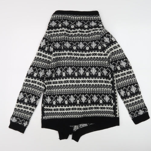 Oasis Women’s Black Fair Isle Cardigan M