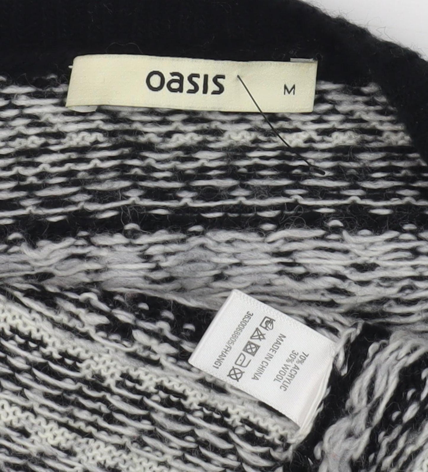 Oasis Women’s Black Fair Isle Cardigan M