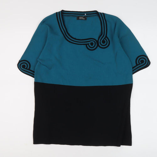 Sky Designs Women's Blue Scoop Neck Tunic Jumper S