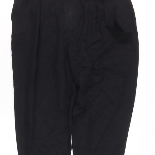 Ted Baker Women's Black Cotton Belted Trousers Size 4