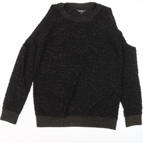 Next Women's Black Pullover Jumper, Size 8, Animal Print
