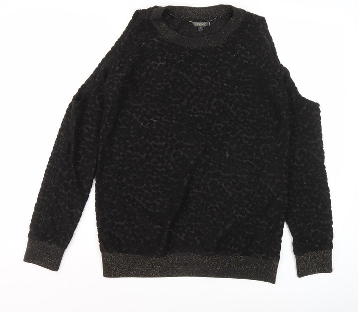 Next Women's Black Pullover Jumper, Size 8, Animal Print