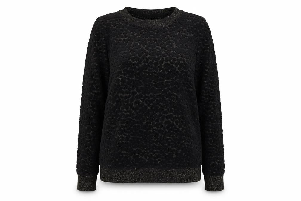 Front view of Next Women's Black jumper, size 8, Animal Print